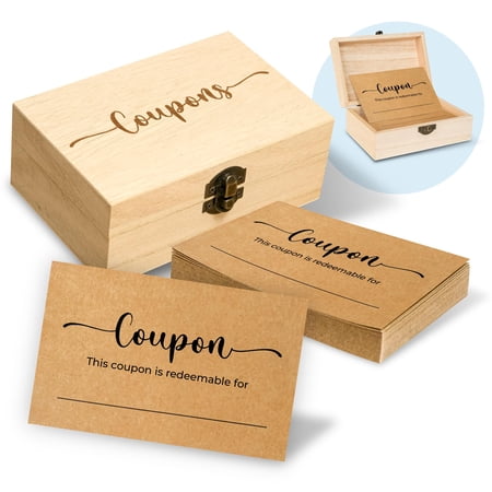 Blank Coupon Card Box, 50 Count, DIY Personalized Gifting