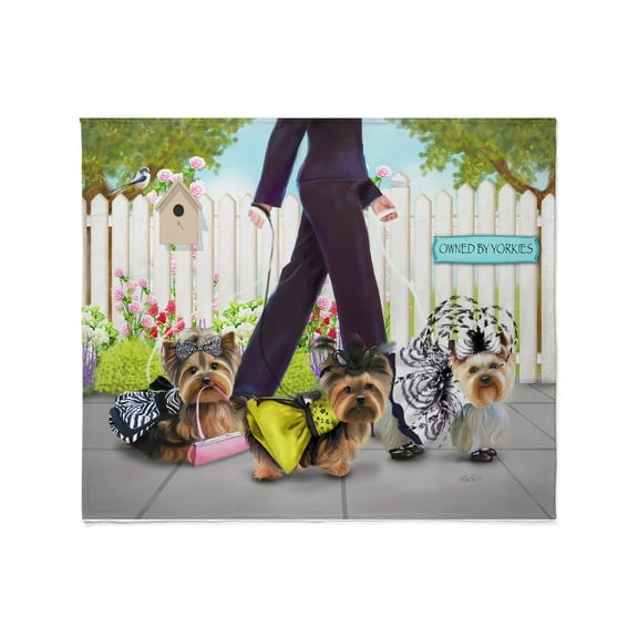 CafePress - Owned By Yorkies Throw Blanket - Soft Fleece Throw Blanket, 50"x60" for All Ages