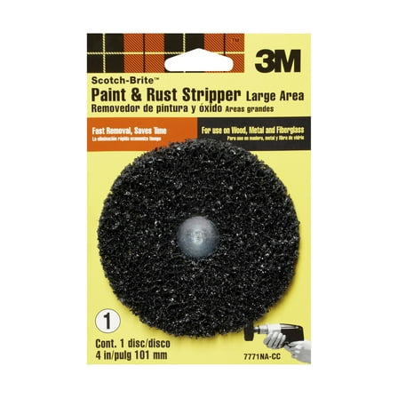 3M Paint & Rust Stripper, Large, 4 in., Use On Wood, Metal, Fiberglass, 1 Disc, 7771NA-CC