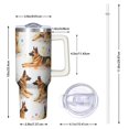 thumbnail image 2 of OBREWU German Shepherd Dogs with Flowers Tumbler with Handle and Lid,German Shepherd Dogs with Flowers 40oz Double Wall Vacuum Insulated Tumbler,Cups Gift for Women and Men, 2 of 7