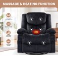thumbnail image 3 of JMYMRY Swivel Rocker Recliner Chair with Vibration Massage and Heating, Cup Holders and Side Pockets, Adjustable Lounge Chair for Living Room, Black, 3 of 8