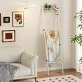 thumbnail image 2 of 6-Tier Blanket Ladder for Living Room, Blanket Quilt Ladder Rack Rustic Decorative Towel Holder, Wall Leaning Blanket Ladder Shelf Storage Farmhouse Decor for Bedroom Bathroom, White, 2 of 8