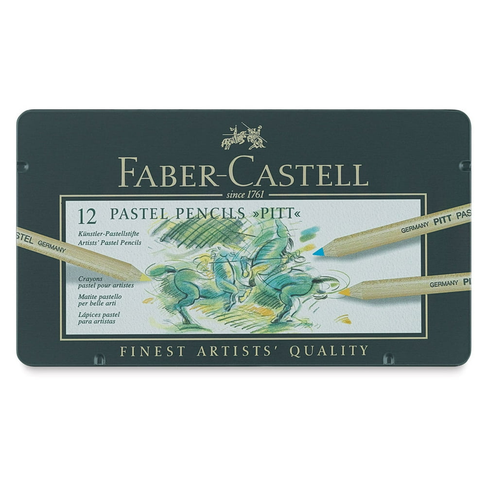 FaberCastell Pitt Pastel Pencil Set Assorted Colors, Tin Box, Set of