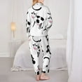 thumbnail image 5 of Bingfone Womens Pajama Sets Cute Cow And Milk Stains Print,Long Sleeve Loungewear Pajamas Set-Large, 5 of 9