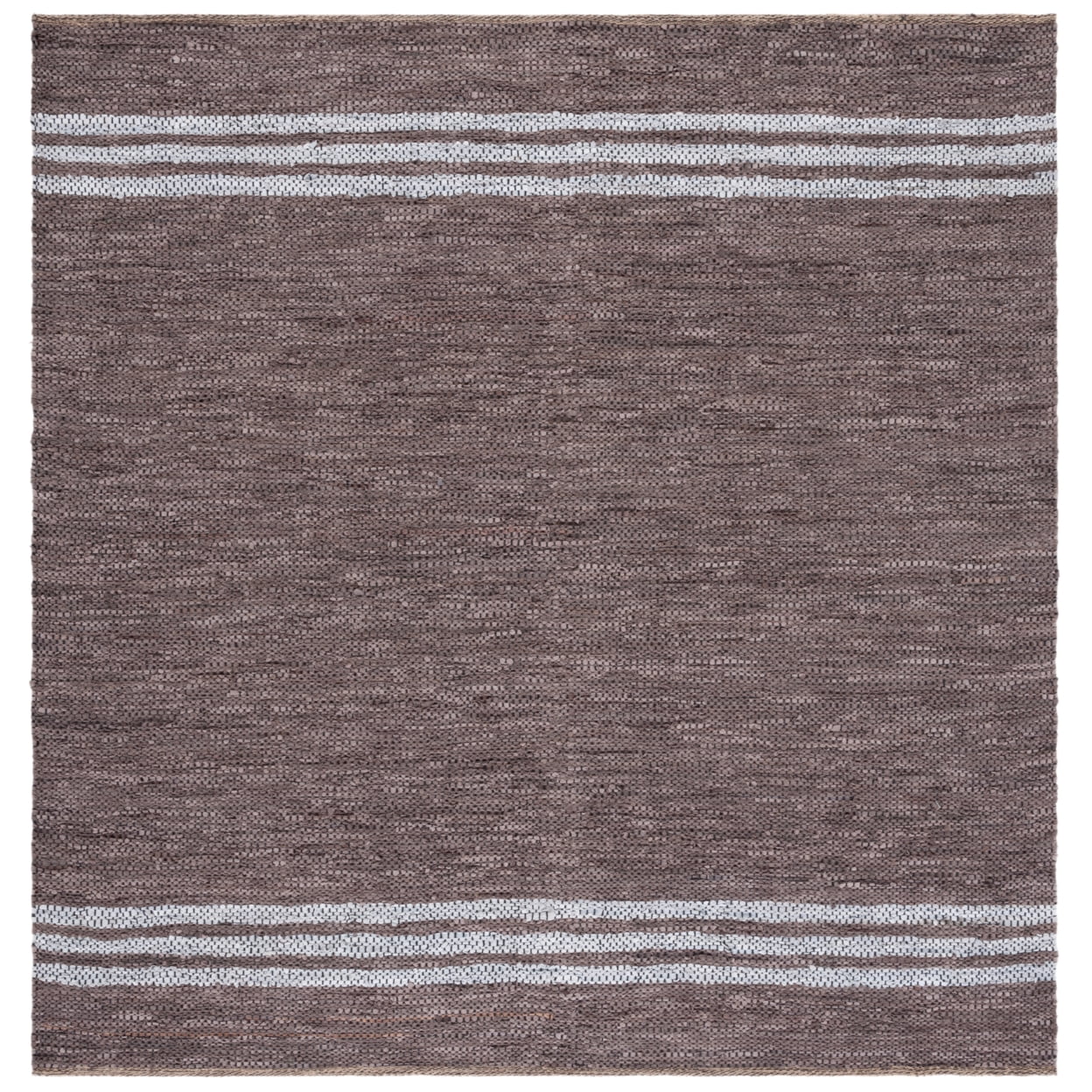 SAFAVIEH Vintage Leather Grace Striped Area Rug, Silver/Ivory, 5' x 8'