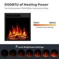 thumbnail image 6 of WAA 44" Corner Electric Fireplace with Mantel Package Freestanding Fireplace Heater Corner Firebox with Log & Remote Control,750-1500W,White, 6 of 7