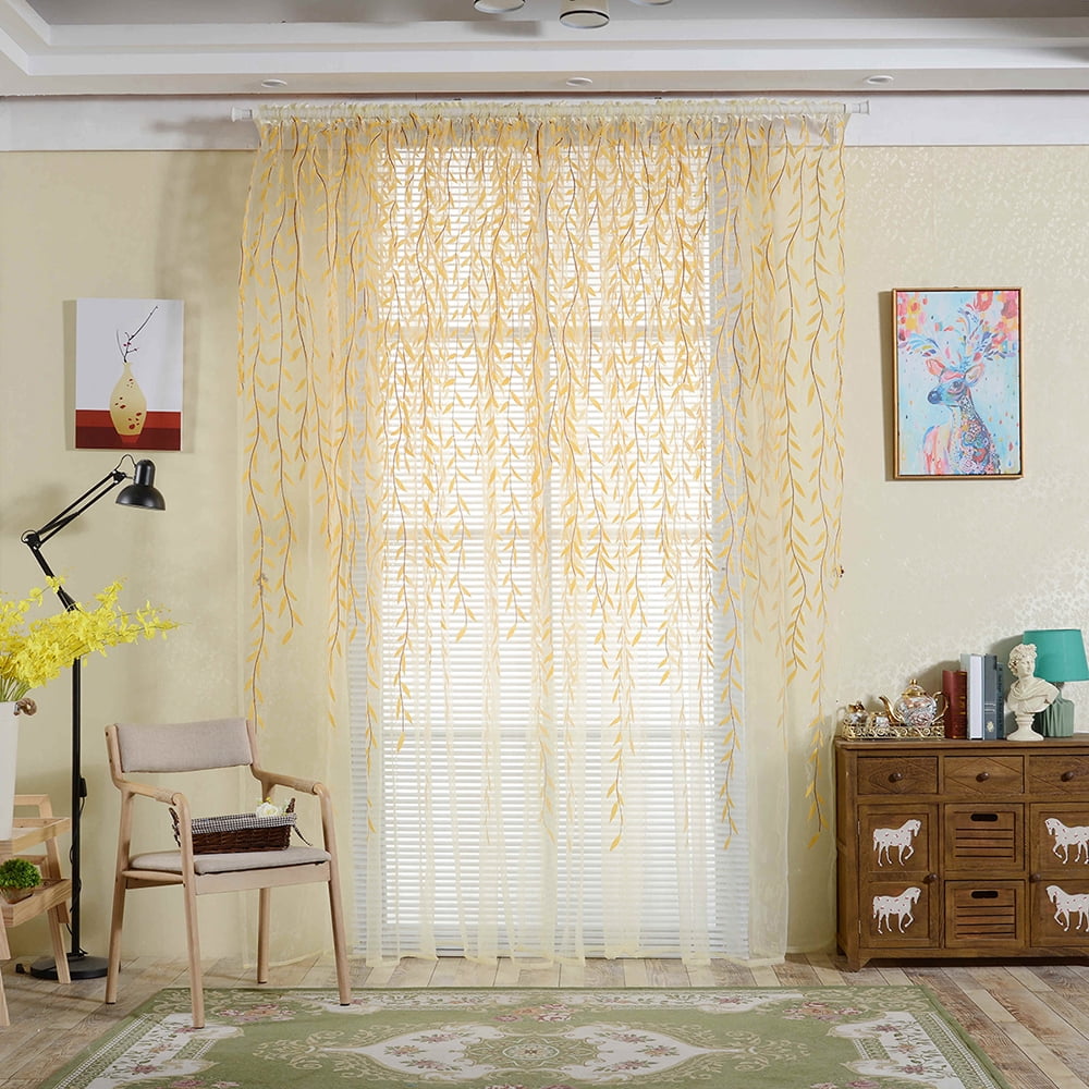 Details about  / 1-4 Panels Window Screening Gauze Tulle Drape Sheer Voile Valance Curtains US