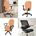 thumbnail image 2 of FKELYI Daisy Floral Orange Print 4 Pcs Office Chair Cover Set Swivel Computer Chair Slipcover with Removable Armrest Covers for Armchair Protector Home Office Decoration, 2 of 7