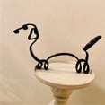 thumbnail image 4 of Escultura de hierro de arte minimalista de animales, figuritas hechas a mano de líneas negras de Metal Retro, adornos de perro abstracto, decoraciones de Arte de escritorio, 4 of 4