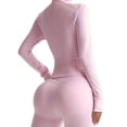thumbnail image 5 of Deago Women's Full Zip Workout Jackets Lightweight Running Yoga Jacket Cropped Slim Fit Athletic Tops with Thumb Holes (Pink, L), 5 of 8