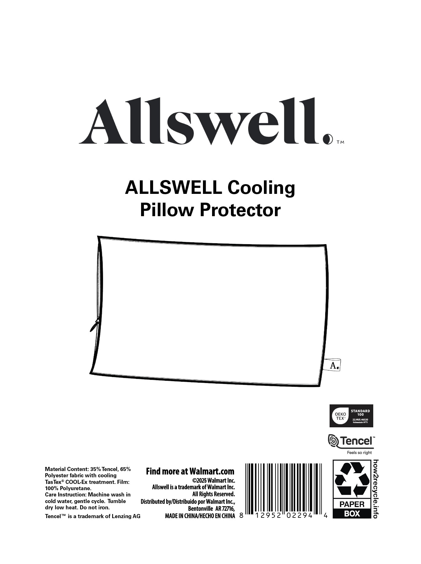 Allswell Cooling Pillow Protector TENCEL Lyocell Waterproof Standard/Queen