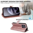 thumbnail image 3 of Wallet Case for Motorola MOTO G67 5G Flip Cover with Card Slots, Magnetic Stand & Strap Pink, 3 of 4