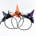 thumbnail image 4 of 3 Unids Pelo Aro Halloween Calabaza Bruja Sombrero Tela de Araña Patrón de Fiesta Diadema Carnaval de Halloween Hermoso Partido Suministros para niño, 4 of 6