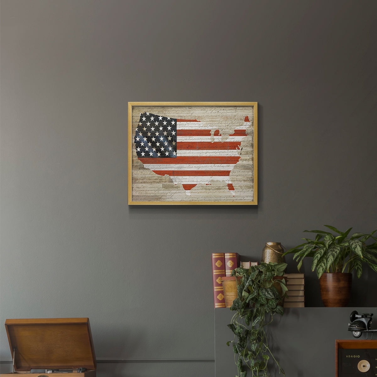 American Flag by Daniela Santiago - Restickable Framed Giclée Print