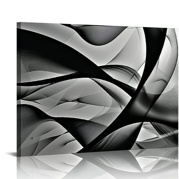 ARISTURING Canvas Wall Art Modern Black And White Black Framed Canvas Print Artwork Abstract Modern Wall Art Paintings for Living Room Kids Room Bedroom Bathroom Modern Home Decor