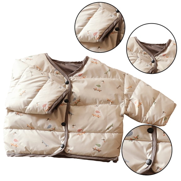 Esaierrr 1-7Y Baby Kids Flower Down Jackets for Boys Girls Buttons Winter Down coats Outerwear v-neck Warm Cotton Coats Washing-free Down liner Winter Tops Long Sleeve Thickening Snowsuit