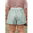 thumbnail image 2 of Plus Size Women's Green Plaid Shorts with Contrast Trim – Casual Summer Style for Everyday Wear, 4X, 2 of 6