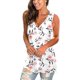 thumbnail image 3 of Camisetas sin mangas para mujer, camisetas con cuello en V, camisetas sin mangas, camisetas sin mangas con abertura lateral y estampado floral, 3 of 5