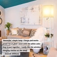 thumbnail image 6 of Modern Shelf Floor Lamp With Wireless & Fast Charging Usb Ports Type C Port 2 Power Outlets 3 Tier Storage For Bedroom White, 6 of 9