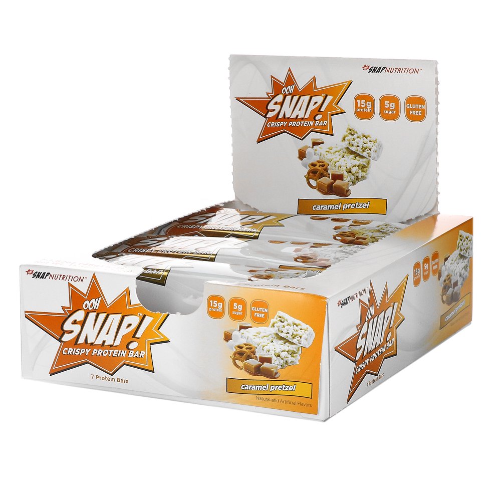 Snap Nutrition Ooh Snap! Crispy Protein Bar Caramel Pretzel 7 Bars