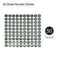 thumbnail image 2 of Uxcell Number Stickers, 1-100 Round Number Labels Vinyl Sticker White on Black for Sorting Boxes Lockers, 50 Sheets, 2 of 7