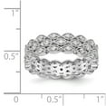 thumbnail image 5 of 14K White Gold Ring Band Eternity Diamond Round Polished 1 2 CT 3 Row Vintage Pave , Size 8, 5 of 5
