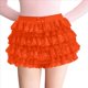 thumbnail image 3 of Pantalones Bombachos de Encaje Multicapa Y2K para Mujer, Pantalones Cortos con Volantes, Pantalones Cortos de Calabaza, Enaguas Dulces con Cintura Elástica. Naranja Rojo S, 3 of 7