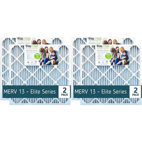 Filti 7500 Filtre à Air Plissé pour Fourneau HVAC Maison 20x5x25 Po MERV 13 (4 Pack)