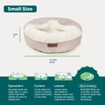 thumbnail image 4 of FurHaven Hooded Donut Calming Pet Bed for Small Dogs & Cats, 22" x 22" x 7", Taupe, 4 of 7