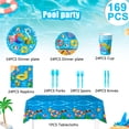 thumbnail image 7 of Summer Pool Party Supplies Tableware,169pcs Pool Birthday Tableware Set - Pool Party Plates and Napkins Sets, Pool Party Cups & Tablecloth etc Summer Pool Tableware for Summer Pool Party Decor, 7 of 7