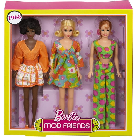 Barbie 1968 Mod Friends Barbie Stacey Christie 3 Doll Gift Set 2018 Mattel FRP00