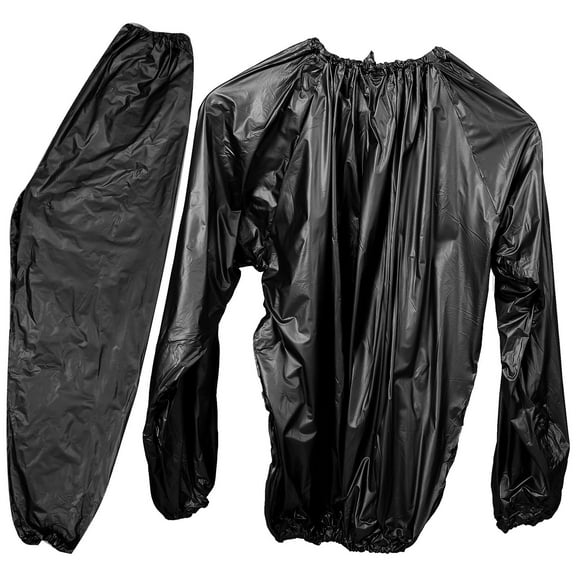WRISTBIQUE 1 Set Sweat Top and Pants Polyethylene Fiber Fitted Black for Men and Women Gym Use