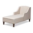 thumbnail image 2 of Baxton Studio Leonie Modern and Contemporary Beige Fabric Upholstered Wenge Brown Finished Chaise Lounge, 2 of 9