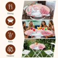thumbnail image 7 of Pink Christmas Round Tablecloth, Fitted Table Cover with Elastic for 36"-44" Round Tables, Snowman Snowflake Gifts Xmas Tree Table Cloth Outdoor Indoor Dinning Party Waterproof Tablecloths, 7 of 7