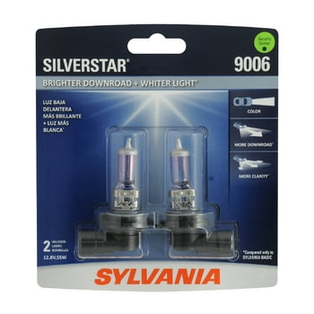 Sylvania 9006 SilverStar Auto Halogen Headlight Bulb, Pack of 2.