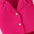 thumbnail image 3 of Bixock Onefit Sets for Kids Big Girls Blazer Collar Crystal Top and Solid Pleated Skirt Two Piece Onefit Sets, 3 of 4