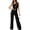 Black, variant on Strapless Jumpsuits for Women Wide Leg Sleeveless Off Shoulder Rompers Causal Button Irregular One Piece Outfit, M