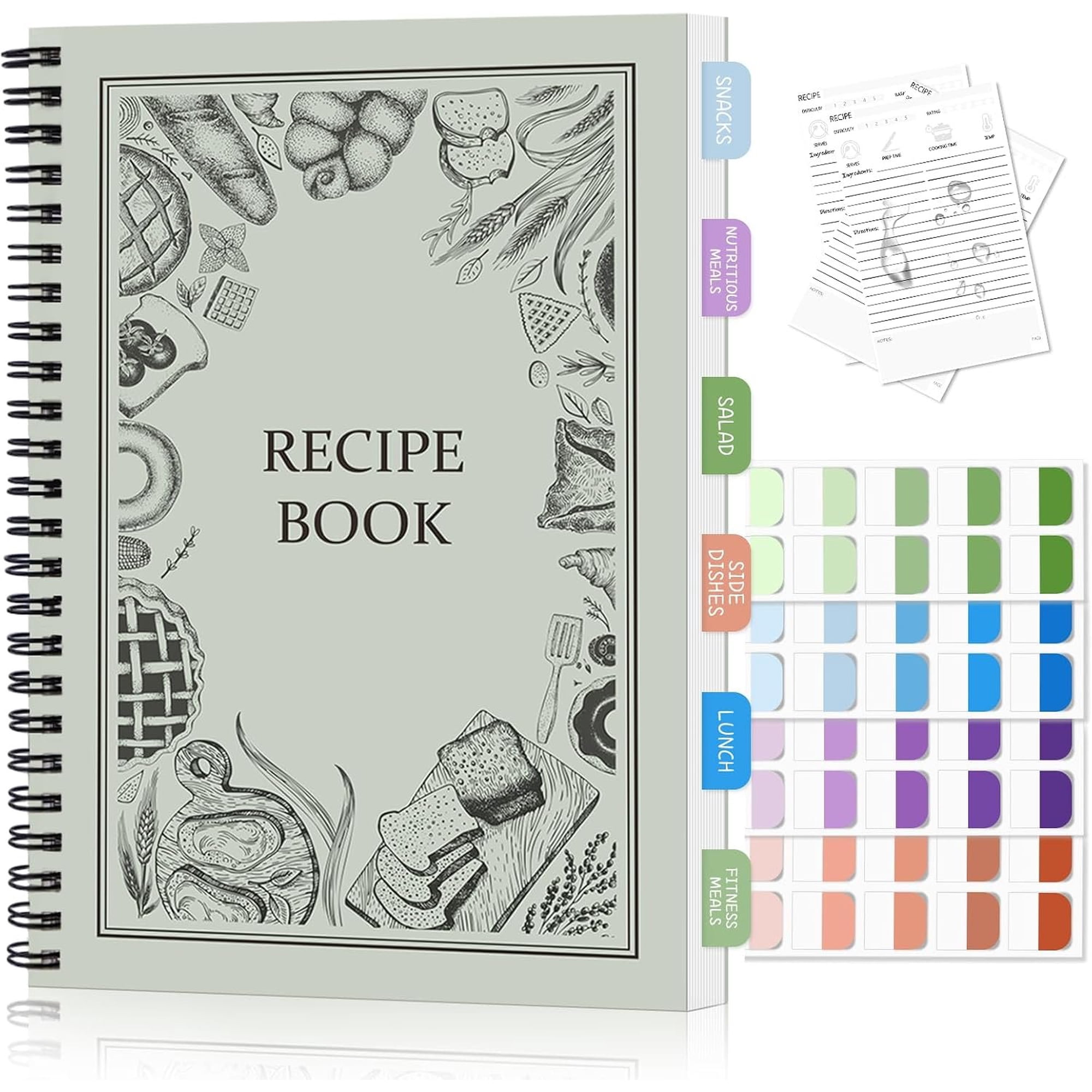 Recipe Book to Write in Your Own Recipes, -resistant Recipe Journal, Sprial Hardcover Personal Blank Cookbook, 8.6" x 6" Recipe Notebook 100 Pages to Organize Your Recipes for Kitchen