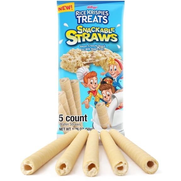 Galerie's Rice Krispies Cereal Straws, Breakfast Treats, 5 Count, 1.76 Ounces