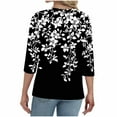 thumbnail image 4 of Jsaierl Tops for Women 3/4 Sleeve Plus Size Button Up V Neck Shirts Trendy Print Petite Blouses Work Cotton Tunic Top S-3XL, 4 of 5