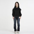thumbnail image 5 of Bonita sudadera con capucha con orejas de gato para adolescentes y niñas, color negro, con hombros descubiertos, manga larga, para uso informal y deportivo (talla M), 5 of 5