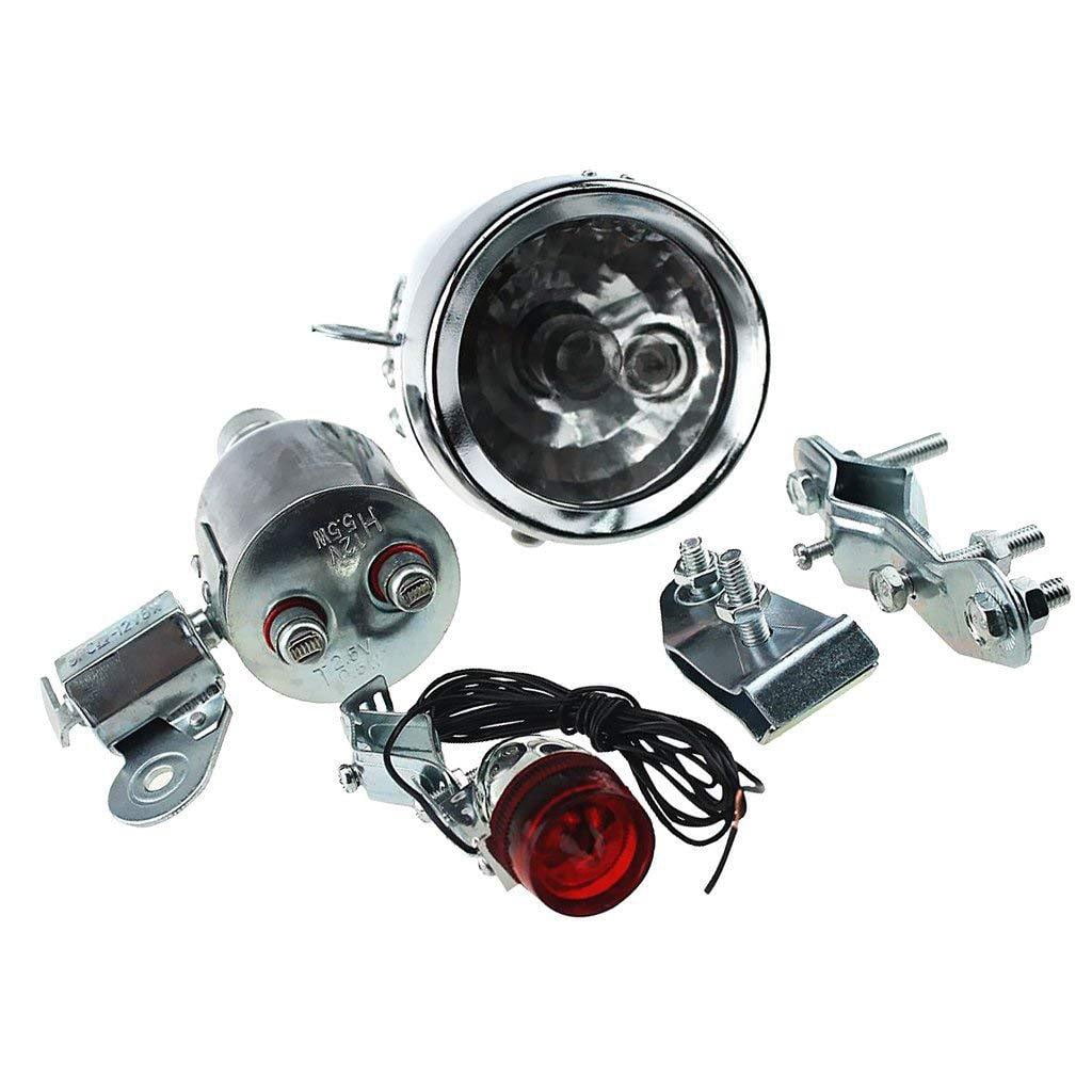 Friction Dynamic Headlight Tail Light Lamp For Bicycles Motorized Bike 12V 6W 