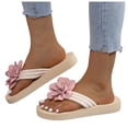 thumbnail image 5 of enyan Flats Women's Flat Sandals Fashion Slides With Soft Leather Slippers for Summer,Red,Size 6.5, 5 of 7
