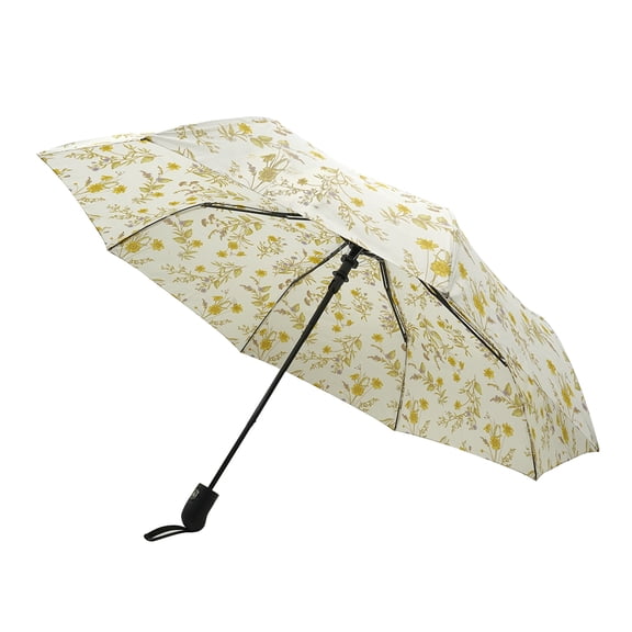 Nollia Windproof Automatic Travel Umbrella, Compact Portable with Reinforced Ribs for Sun & Rain, Automatic Floral