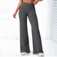 thumbnail image 2 of ManxiVoo Women's Slim Fit Wide Leg Yoga Trousers for Sports and Fitness Comfortable Hip Slimming Active Wear Pants L Size Grey, 2 of 9