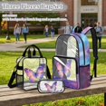 thumbnail image 2 of DISNIMO Butterfly Printed Clear Backpack for Girls, 3 Pcs Heavy Duty Clear Bookbag with Lunch Bag for School, Large See Through PVC Transparent Bookbag with Pencil Case, 2 of 5