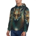 thumbnail image 3 of Naloa Vintage Pattern Fox Men's Casual Hooded Collar Drawstring Hoodies Pullover Sweatshirts Casual Long Sleeve Shirts-Small, 3 of 7
