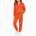 thumbnail image 5 of NOLDARES Toddler Baby Boy Fall Clothes Long Sleeve Hoodie Sweatshirts Pants Set Infant Winter Outfits(T017-Orange), 5 of 6