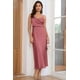 thumbnail image 2 of Vestido LUNAMODA de satén de verano con cuello vuelto para boda, invitada, rosa horneada, 2 of 6