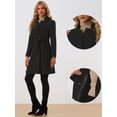 thumbnail image 2 of Abrigo con Cinturón Abrigo Vintage de Invierno con Solapa para Mujer Negro M, 2 of 6